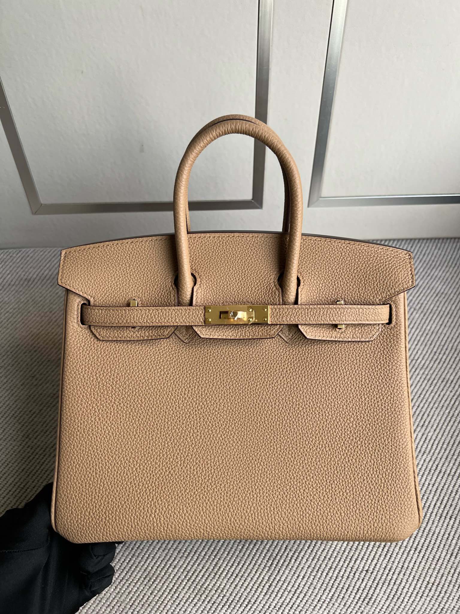 Hermès Birkin 25cm Touch Togo Matte Alligator Crocodile 37 Gold All hand  sewing